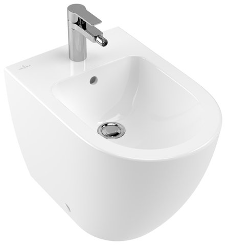 Villeroy & Boch Bidet Subway 540100  370 x 560mm, bodenstehend, 1 Hahnloch, mit Überlauf, Farbe: Weiß Ceramicplus von Villeroy und Boch AG