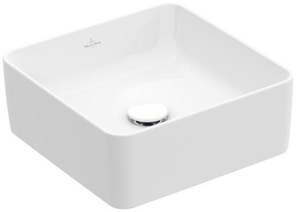 Villeroy & Boch Collaro Aufsatzwaschbecken, 380 x 380 mm, ohne Hahnloch , ohne Überlauf, geschliffen, 4A2138, Farbe: Weiß Ceramicplus von Villeroy und Boch AG