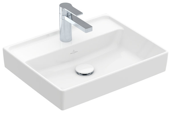 Villeroy & Boch Collaro Handwaschbecken, 500 x 400 mm, , ohne Überlauf, ungeschliffen, 433451, Farbe: Weiß Ceramicplus von Villeroy und Boch AG