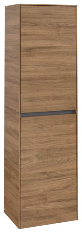 Villeroy & Boch Collaro Hochschrank 454x1538x349 mm, 2 Türen Anschlag (Scharnier) links, C03400, Farbe: Front/Korpus: Kansas Oak, Griff: Anthracite Matt von Villeroy und Boch AG