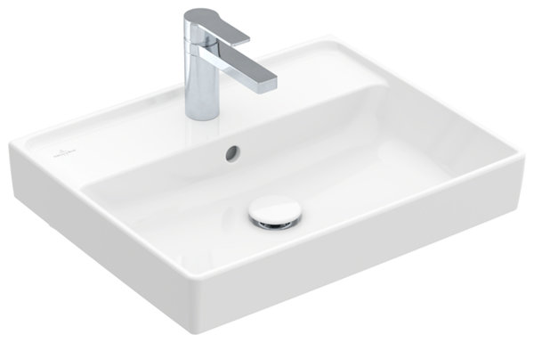 Villeroy & Boch Collaro Waschbecken, 550 x 440 mm, , mit Überlauf, ungeschliffen, 4A3355, Farbe: weiß-alpin von Villeroy und Boch AG