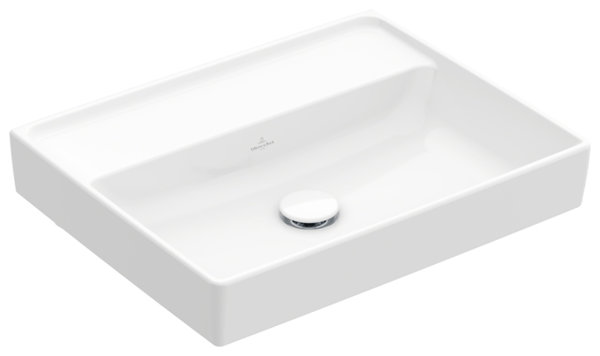 Villeroy & Boch Collaro Waschbecken, 550 x 440 mm, ohne Hahnloch , ohne Überlauf, ungeschliffen, 4A3358, Farbe: weiß-alpin von Villeroy und Boch AG