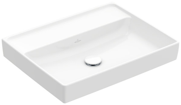 Villeroy & Boch Collaro Waschbecken, 600 x 470 mm, ohne Hahnloch , ohne Überlauf, ungeschliffen, 4A3363, Farbe: Weiß Ceramicplus von Villeroy und Boch AG