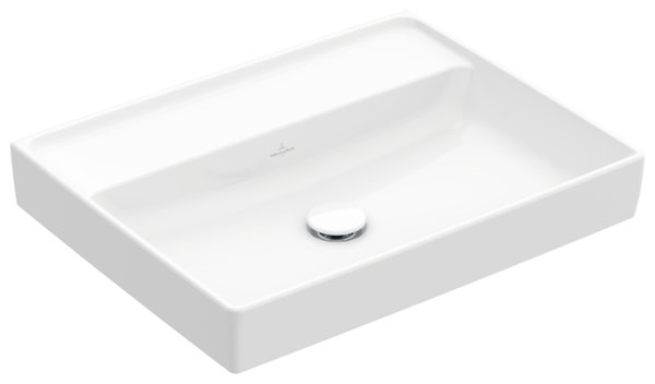 Villeroy & Boch Collaro Waschbecken, 600 x 470 mm, ohne Hahnloch , ohne Überlauf, ungeschliffen, 4A3363, Farbe: weiß-alpin von Villeroy und Boch AG