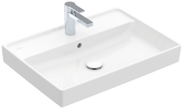 Villeroy & Boch Collaro Waschbecken, 650 x 470 mm, , mit Überlauf, ungeschliffen, 4A3365, Farbe: Weiß Ceramicplus von Villeroy und Boch AG