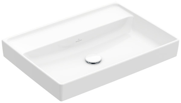 Villeroy & Boch Collaro Waschbecken, 650 x 470 mm, ohne Hahnloch , ohne Überlauf, ungeschliffen, 4A3368, Farbe: weiß-alpin von Villeroy und Boch AG