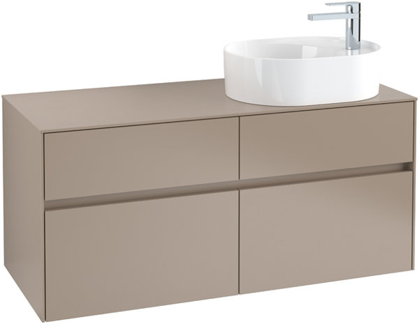 Villeroy & Boch Collaro Waschbeckenunterschrank 1200x548x500 mm, 4 Auszüge , für Waschbecken rechts, C05900, Farbe: Front/Korpus: Oak Graphite von Villeroy und Boch AG