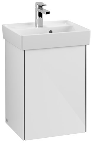 Villeroy & Boch Collaro Waschbeckenunterschrank 410x546x344 mm, 1 Tür Anschlag (Scharnier) links, C00500, Farbe: Front/Korpus: Glossy White, Griff: White Matt von Villeroy und Boch AG