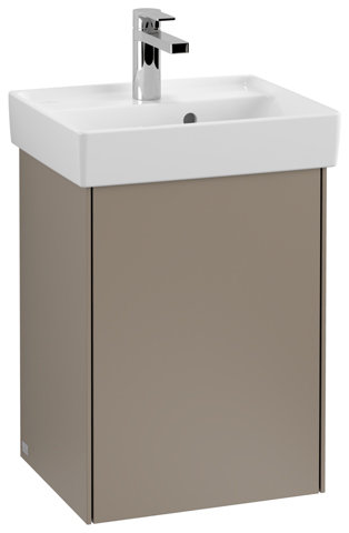 Villeroy & Boch Collaro Waschbeckenunterschrank 410x546x344 mm, 1 Tür Anschlag (Scharnier) links, C00500, Farbe: Front/Korpus: Truffle Grey, Griff: Truffle Grey von Villeroy und Boch AG