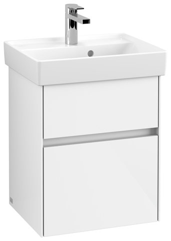 Villeroy & Boch Collaro Waschbeckenunterschrank 460x546x374 mm, 2 Auszüge, C00600, Farbe: Front/Korpus: Glossy White, Griff: White Matt von Villeroy und Boch AG