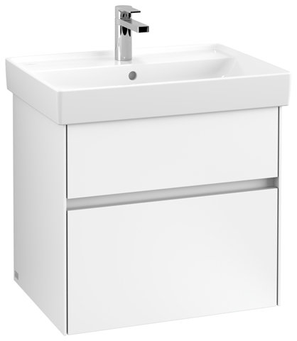 Villeroy & Boch Collaro Waschbeckenunterschrank 604x546x444 mm, 2 Auszüge , C00900, Farbe: Front/Korpus: White Matt, Griff: White Matt von Villeroy und Boch AG