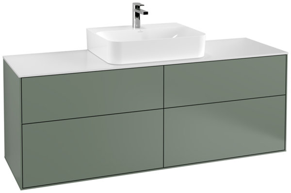 Villeroy und Boch Finion Waschtischunterschrank F19100, 1600x603x501mm, Abdeckplatte White Matt, Farbe: Olive Matt Lacquer von Villeroy und Boch AG