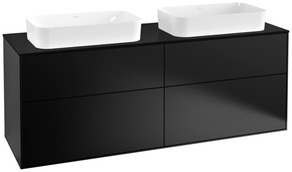 Villeroy und Boch Finion Waschtischunterschrank F31200, 1600x603x501mm, Abdeckplatte Black Matt, Farbe: Black Matt Lacquer von Villeroy und Boch AG