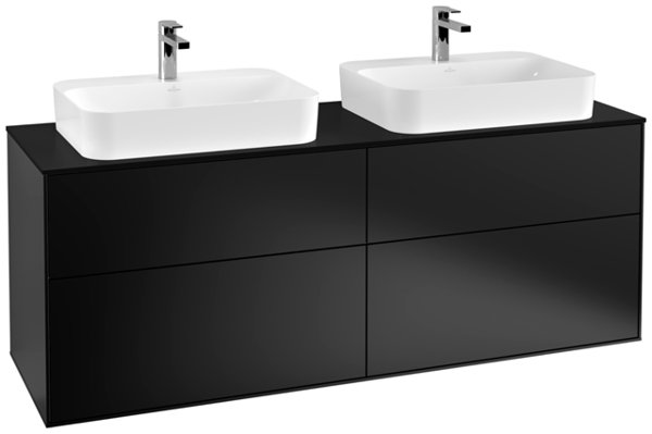 Villeroy und Boch Finion Waschtischunterschrank F43200, 1600x603x501mm, Abdeckplatte Black Matt, Farbe: Black Matt Lacquer von Villeroy und Boch AG