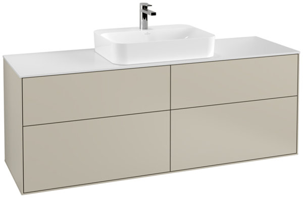 Villeroy und Boch Finion Waschtischunterschrank F44100, 1600x603x501mm, Abdeckplatte White Matt, Farbe: Sand Matt Lacquer von Villeroy und Boch AG