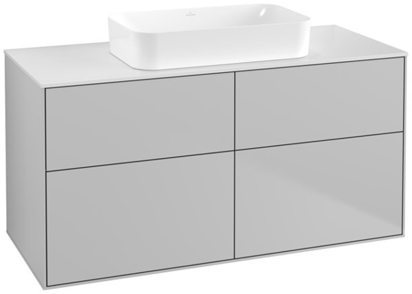 Villeroy und Boch Finion Waschtischunterschrank F6700, 1200x603x501mm, Abdeckplatte White Matt, Farbe: Light Grey Matt von Villeroy und Boch AG