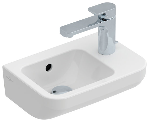 Villeroy und Boch Handwaschbecken Architectura 437336 360x260mm, eckig, Hahnloch rechts, weiss, Farbe: Weiß von Villeroy und Boch AG