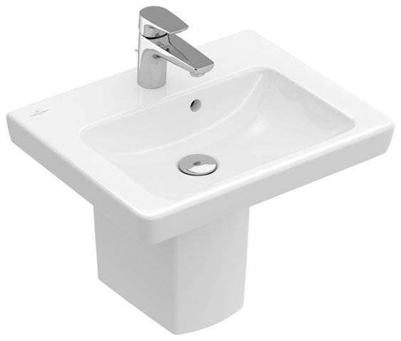 Villeroy & Boch Handwaschbecken Subway 731550 500x400mm, 1 Hahnloch, mit Überlauf, Farbe: Weiß von Villeroy und Boch AG