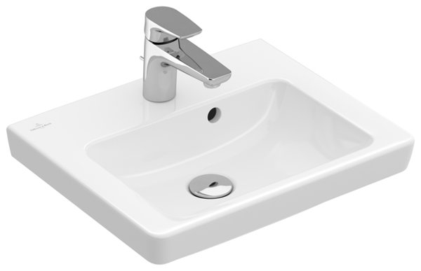 Villeroy & Boch Handwaschbecken Subway 73155G 500x400mm, 1 Hahnloch, mit Überlauf, Farbe: Weiß von Villeroy und Boch AG