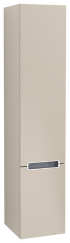 Villeroy & Boch Hochschrank Subway 2.0 A709, 2 Türen, Anschlag links, Farbe: Soft Grey, Griff silber matt von Villeroy und Boch AG