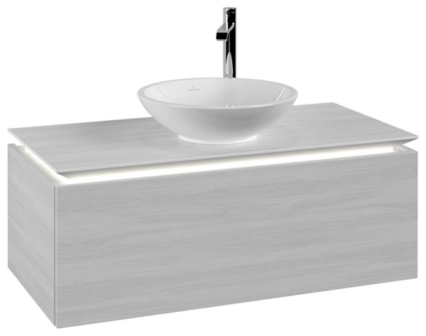 Villeroy & Boch Legato Waschtischunterschrank B571, 1000x380x500mm, Waschtisch mittig, LED- Beleuchtung, Farbe: Nordic Oak von Villeroy und Boch AG