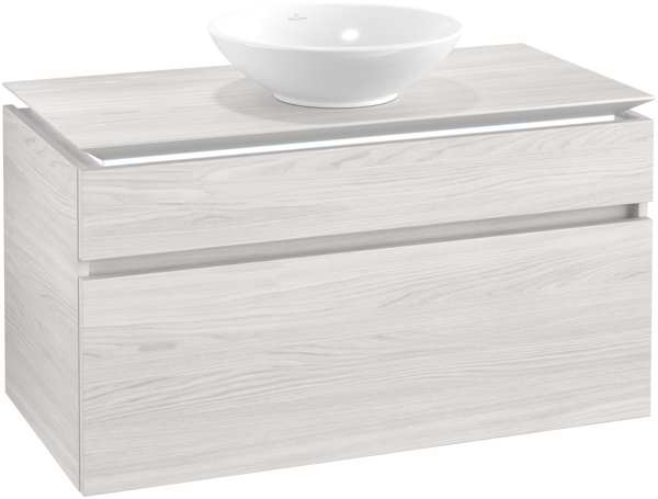 Villeroy & Boch Legato Waschtischunterschrank B572, 1000x550x500mm, Waschtisch mittig,, Farbe: White Wood von Villeroy und Boch AG