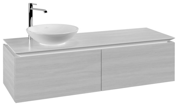 Villeroy & Boch Legato Waschtischunterschrank B587, 1400x380x500mm, Waschtisch links, Farbe: White Wood von Villeroy und Boch AG