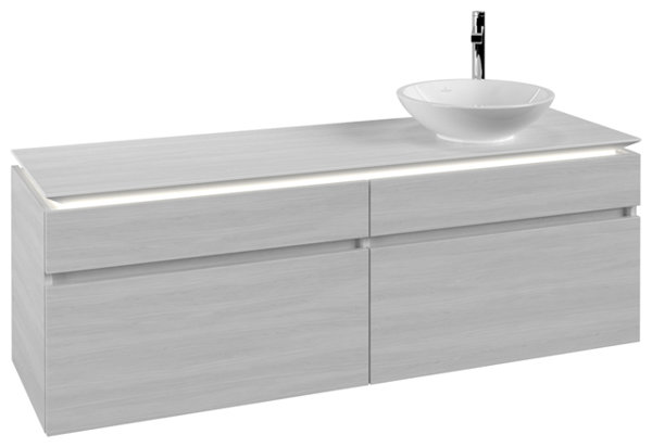 Villeroy & Boch Legato Waschtischunterschrank B598 1600x550x500mm, Waschtisch rechts, LED- Beleuchtung, Farbe: Stone Oak von Villeroy und Boch AG