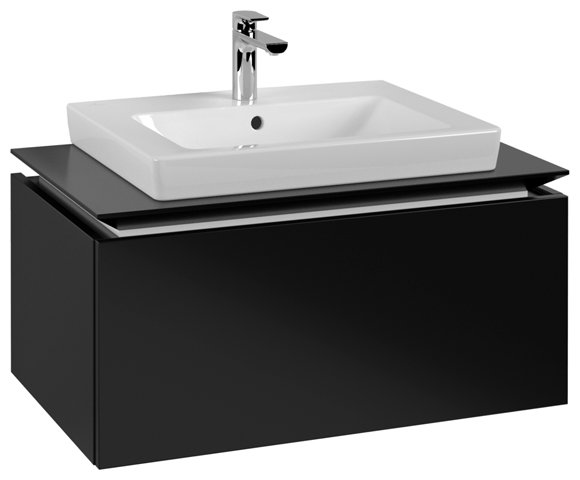 Villeroy & Boch Legato Waschtischunterschrank B678, 800x380x500mm, Waschtisch mittig, Farbe: Black Matt Lacquer von Villeroy und Boch AG