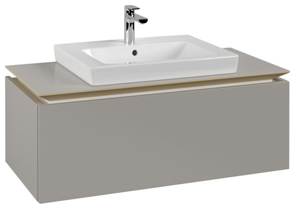 Villeroy & Boch Legato Waschtischunterschrank B680, 1000x380x500mm, Waschtisch mittig, Farbe: Soft Grey von Villeroy und Boch AG