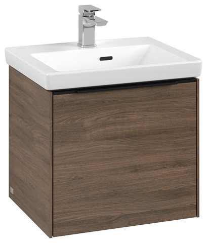 Villeroy & Boch Subway 3.0, 473x432x391,5 mm,Waschbeckenunterschrank, 1 Auszug, C58002, Farbe: Front/Korpus: Arizona Oak, Griff: Volcano Black von Villeroy und Boch AG