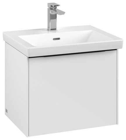 Villeroy & Boch Subway 3.0, 523x429x448 mm, Waschbeckenunterschrank, 1 Auszug, C57902, Farbe: Front/Korpus: Brilliant White, Griff: Volcano Black von Villeroy und Boch AG