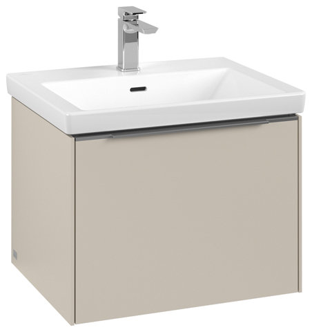 Villeroy & Boch Subway 3.0, 572x429x478 mm, Waschbeckenunterschrank, 1 Auszug, C577L2, Farbe: Front/Korpus: Cashmere Grey, Griff: Aluminium glänzend - C577L0VN von Villeroy und Boch AG