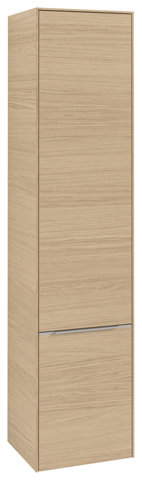 Villeroy & Boch Subway 3.0, Hochschrank, 2 Türen Anschlag (Scharnier) links, C58602, Farbe: Front/Korpus: Nordic Oak, Griff: Aluminium glänzend von Villeroy und Boch AG