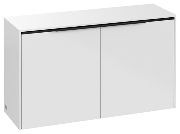 Villeroy & Boch Subway 3.0, Sideboard, 2 Türen, C60000, Farbe: Front/Korpus: Brilliant White, Griff: Volcano Black - C60001VE von Villeroy und Boch AG