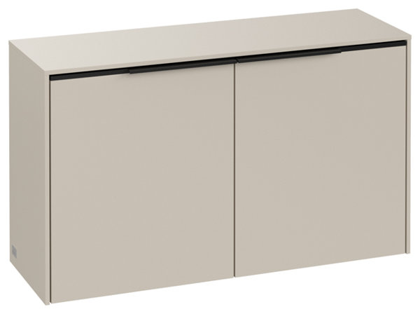 Villeroy & Boch Subway 3.0, Sideboard, 2 Türen, C60000, Farbe: Front/Korpus: Cashmere Grey, Griff: Volcano Black von Villeroy und Boch AG