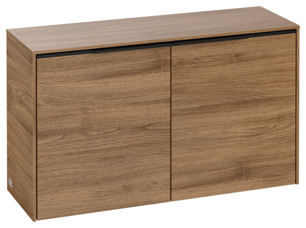 Villeroy & Boch Subway 3.0, Sideboard, 2 Türen, C60000, Farbe: Front/Korpus: Kansas Oak, Griff: Volcano Black - C60001RH von Villeroy und Boch AG