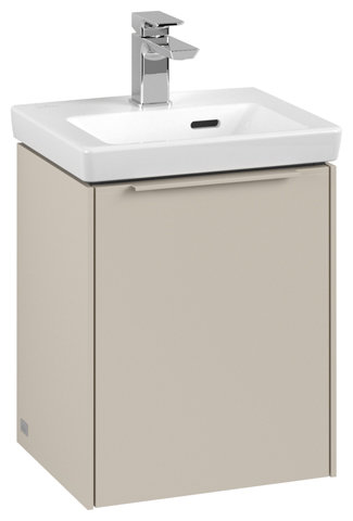 Villeroy & Boch Subway 3.0, Waschbeckenunterschrank, 351x429x309 mm, 1 Tür Anschlag (Scharnier) links, C5830, Farbe: Front/Korpus: Cashmere Grey, Griff: Cashmere Grey von Villeroy und Boch AG