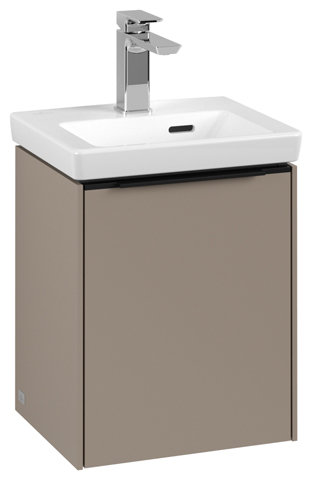 Villeroy & Boch Subway 3.0, Waschbeckenunterschrank, 351x429x309 mm, 1 Tür Anschlag (Scharnier) rechts, C58402, Farbe: Front/Korpus: Taupe, Griff: Volcano Black von Villeroy und Boch AG