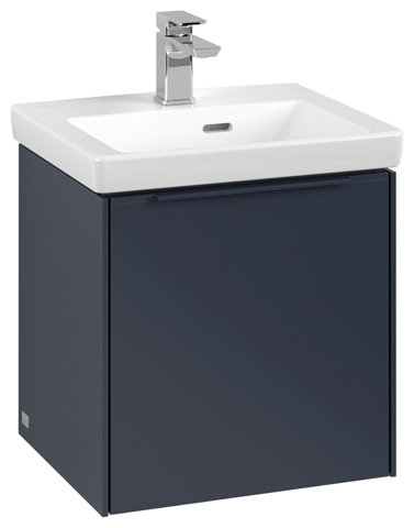 Villeroy & Boch Subway 3.0, Waschbeckenunterschrank, 423x429x378 mm, 1 Tür Anschlag (Scharnier) links, C58100, Farbe: Front/Korpus: Marine Blue, Griff: Marine Blue von Villeroy und Boch AG