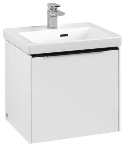 Villeroy & Boch Subway 3.0, Waschbeckenunterschrank, 473x429x408 mm, 1 Auszug, C580L, Farbe: Front/Korpus: Brilliant White, Griff: Volcano Black von Villeroy und Boch AG