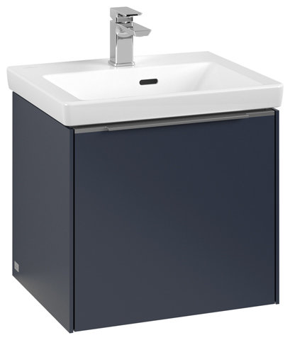 Villeroy & Boch Subway 3.0, Waschbeckenunterschrank, 473x429x408 mm, 1 Auszug, C580L, Farbe: Front/Korpus: Marine Blue, Griff: Aluminium glänzend von Villeroy und Boch AG