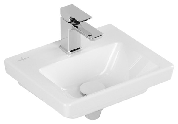 Villeroy & Boch Subway 3.0 Handwaschbecken, 370 x 305 mm, 1 Hahnloch, ohne Überlauf, ungeschliffen, 437038, Farbe: weiß-alpin von Villeroy und Boch AG