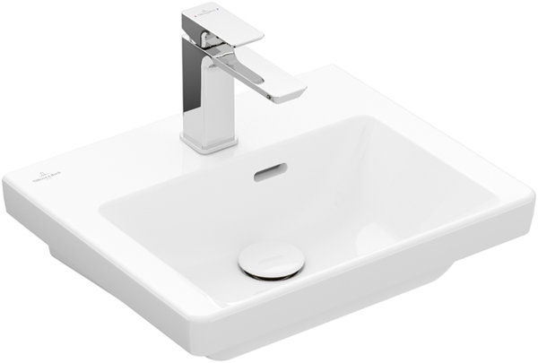 Villeroy & Boch Subway 3.0 Handwaschbecken, 450 x 370 mm, 1 Hahnloch, ohne Überlauf, ungeschliffen, 437046, Farbe: weiß-alpin von Villeroy und Boch AG