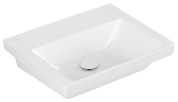 Villeroy & Boch Subway 3.0 Schrankwaschtisch, 550 x 440 mm, ohne Hahnloch, ohne Überlauf, ungeschliffen, 4A7058, Farbe: weiß-alpin von Villeroy und Boch AG