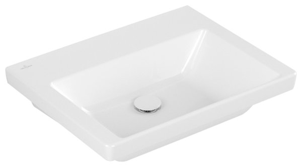 Villeroy & Boch Subway 3.0 Schrankwaschtisch, 600 x 470 mm, ohne Hahnloch, ohne Überlauf, ungeschliffen, 4A7063, Farbe: Weiß Ceramicplus von Villeroy und Boch AG