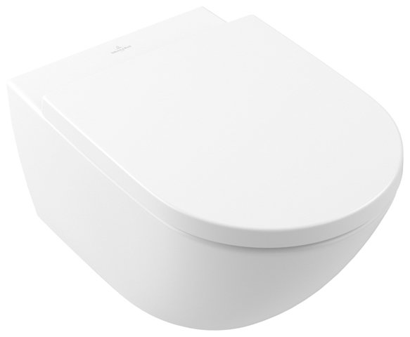 Villeroy & Boch Subway 3.0 Tiefspül-WC, wandhängend, spülrandlos, TwistFlush, 370x560 mm, 4670T0, Farbe: Stone White, Ceramic Plus von Villeroy und Boch AG