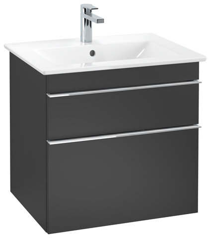 Villeroy & Boch Venticello Waschtischunterschrank  A924, 603x590x502, Farbe: Black Matt Lacquer, Griff: farbig von Villeroy und Boch AG