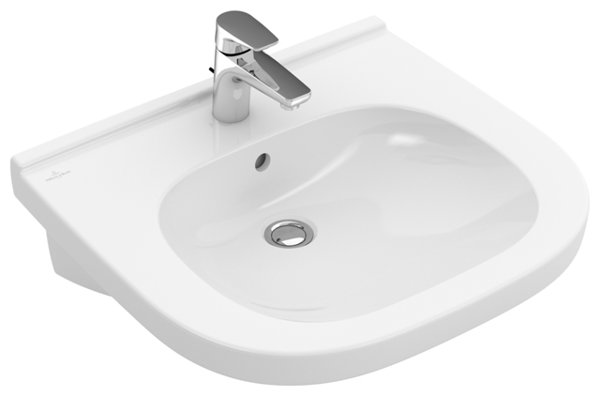 Villeroy & Boch ViCare Waschbecken, 1 Hahnloch, ohne Überlauf, 560x550 mm, ungeschliffen, 411956, Farbe (Front/Korpus): Weiß AntiBac Ceramic Plus von Villeroy und Boch AG