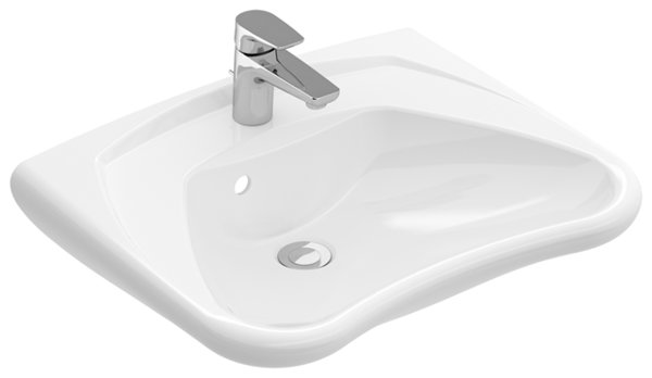 Villeroy & Boch ViCare Waschbecken, 1 Hahnloch, ohne Überlauf, 600x490 mm, ungeschliffen, 711961, Farbe (Front/Korpus): Weiß von Villeroy und Boch AG